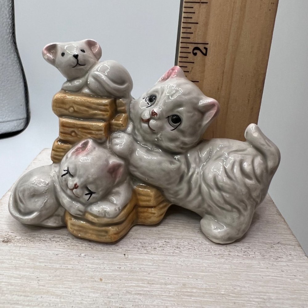 Vintage Cat Kitten Mouse Collectible Figurine Decoration - Picture 8 of 8